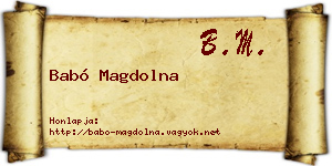 Babó Magdolna névjegykártya